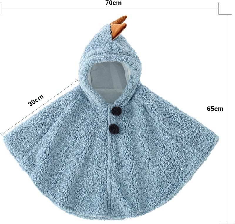 Clobeau Baby's Car Seat Poncho Cute Toddler Hooded Poncho Cloak Coat Cape Coat Snowsuit Warm Poncho Shawl Poncho 0-3Years - Image 3